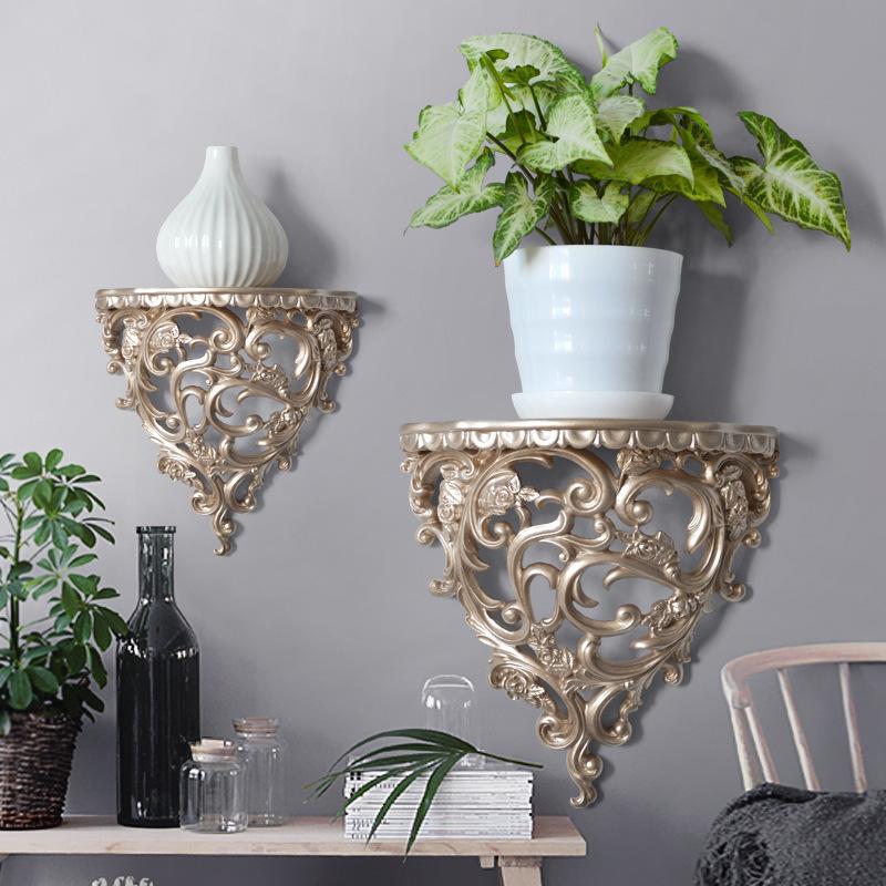 Ornamento de Parede Suspenso Estilo Europeu: Prateleira de Resina Decorativa Criativa para Casa
