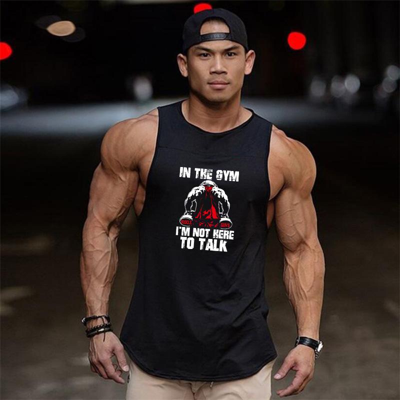 Mens Casual Fitness Sleeveless Splicing Shirts Gym Bodybuilding Sports Running Vests Workout Muscle Cotton Breathable Tank Tops
