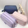 Large Capacity Pencil Bag Pen Case Solid Color Pencil Case Double Layers Pencil Pouch Pen Bag School Office Supplies