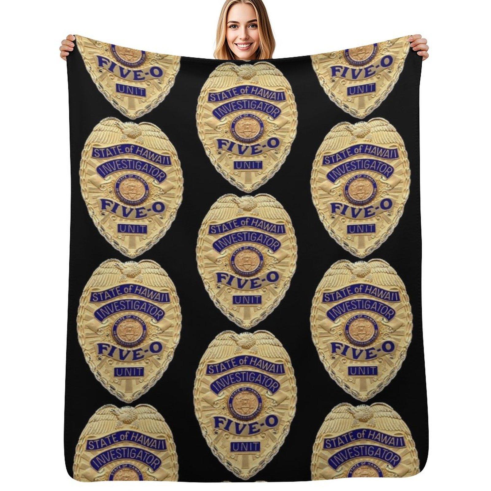 Hawaii five 0 badge Throw Blanket Air Conditioner Soft Blanket for Office Home Size: 75*100cm, Weight: 230 GSM