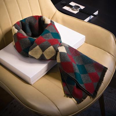 Scarf for Men's New Winter Models, Including Wool, Red Scarf, Warm Wind, Gift for Boyfriend