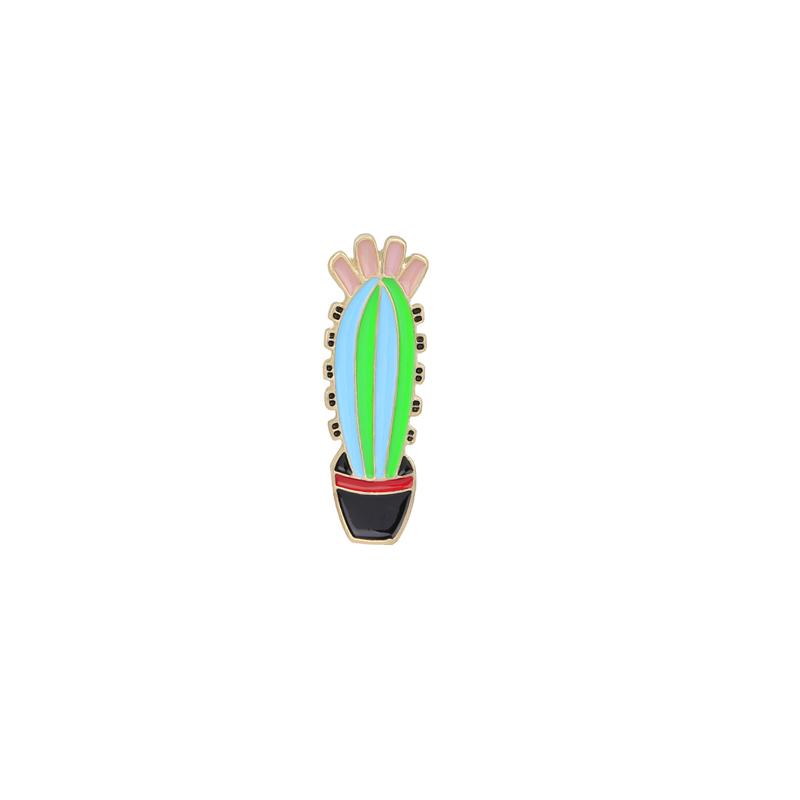 19 Styles Summer Cup Potted Design Enamel Brooches Mini Cactus Potted Plant Shaped Pins Women Girls Gardening Backpack Badge