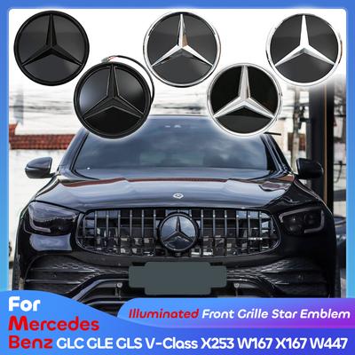 ABS Chrom Silber Glänzend Schwarz Stern Frontgrill Dekorative Plakette OE Stil Emblem Für Mercedes Benz GLE350 GLE450 GLE53 GLE580