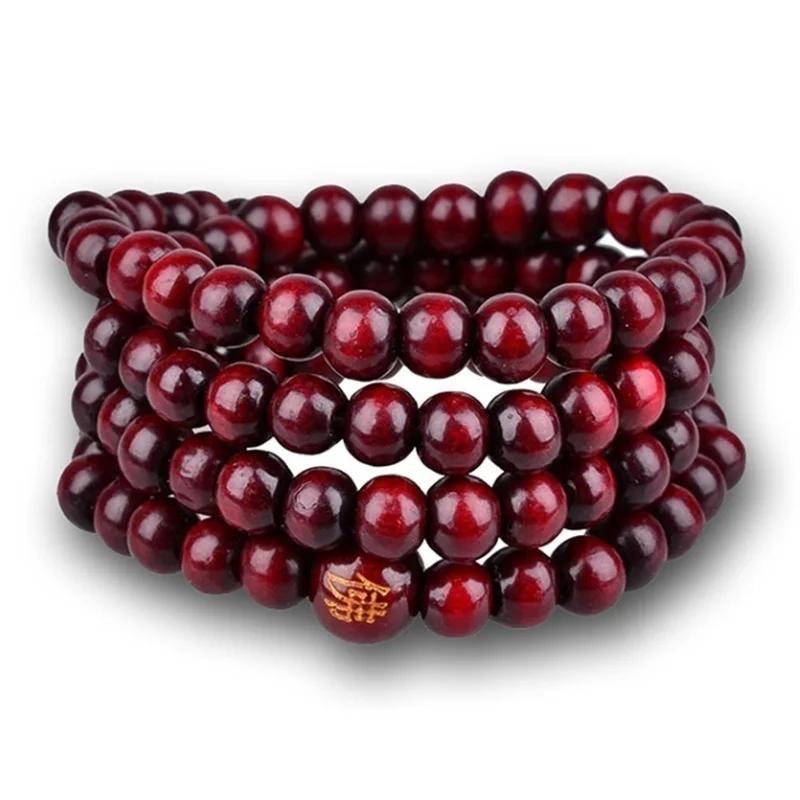 Multicolor Tibetan Buddha Sandalwood Wooden Buddhist Prayer Beads Faith Meditation Unisex Men Women Bracelets