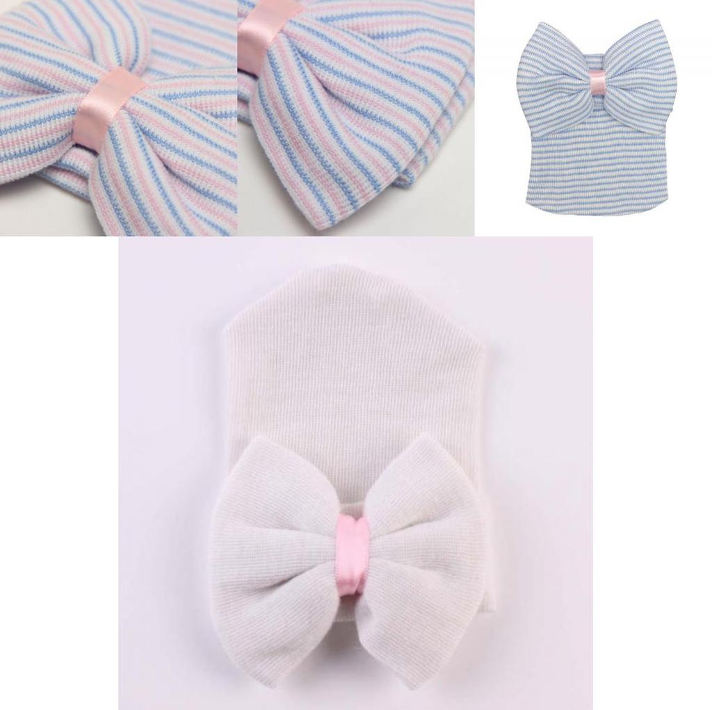 Adorable Newborn Baby Hat With Large Bow Stylish Knit Design For Spring And Autumn Seasons