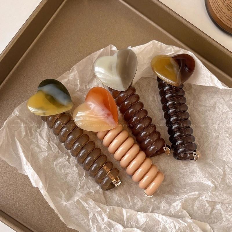 Love Telephone Wire Hair Ring Female Braided Hair High Elastic Hair Rope Simple Hair Accessories