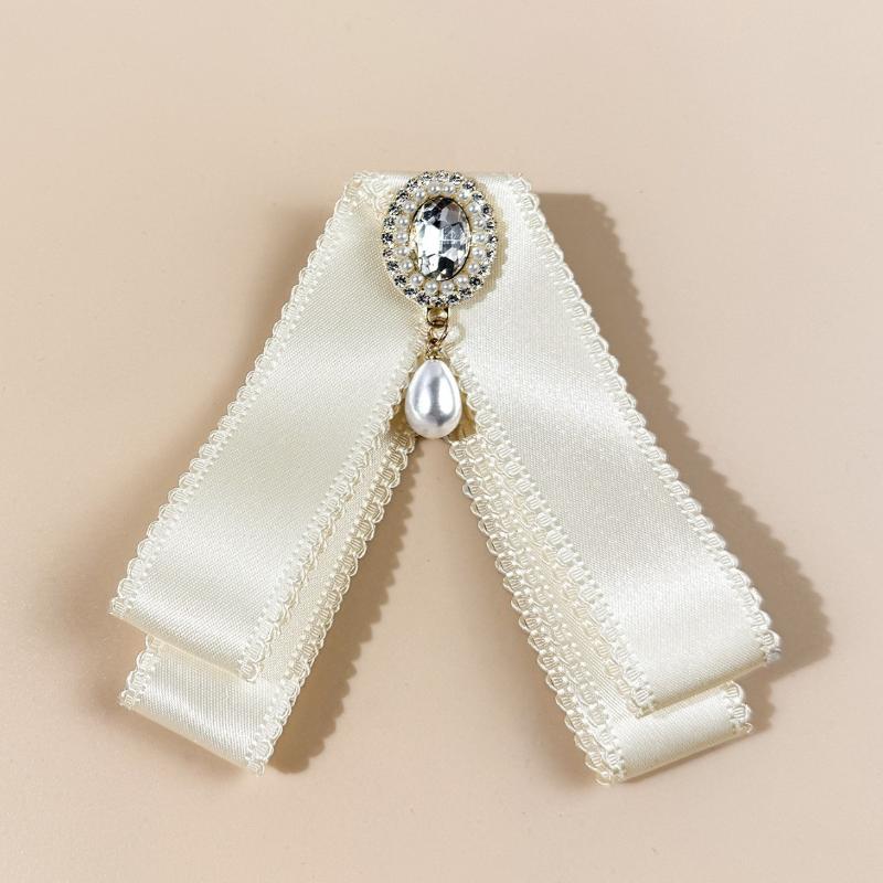 New Black Bow Tie Shirt Collar Pins Crystal Bowknot Ribbon Brooches For Women Wedding Party Necktie Accessories