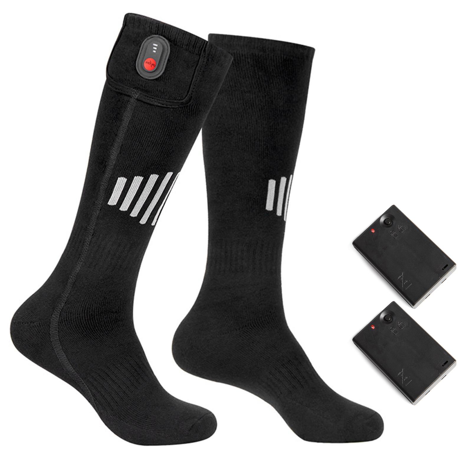 

Носки с электрообогревом, зимние носки с подогревом, перезаряжаемые носки для ботинок на открытом воздухе, носки для лыжных камер для мужчин и женщин, для кемпинга, велоспорта, катания на лыжах чёрный