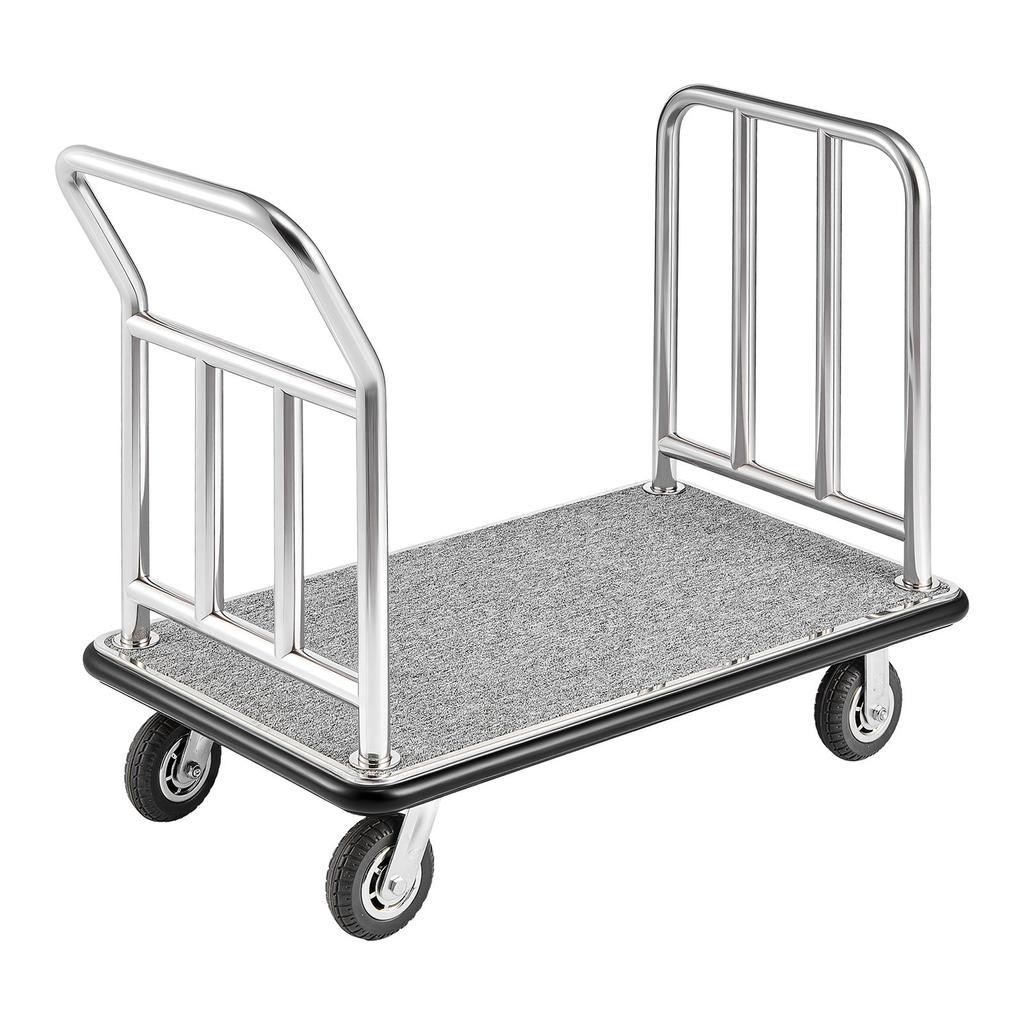 Carrello portabagagli per hotel, carrello a piattaforma da 750 libbre con telaio anteriore rimovibile