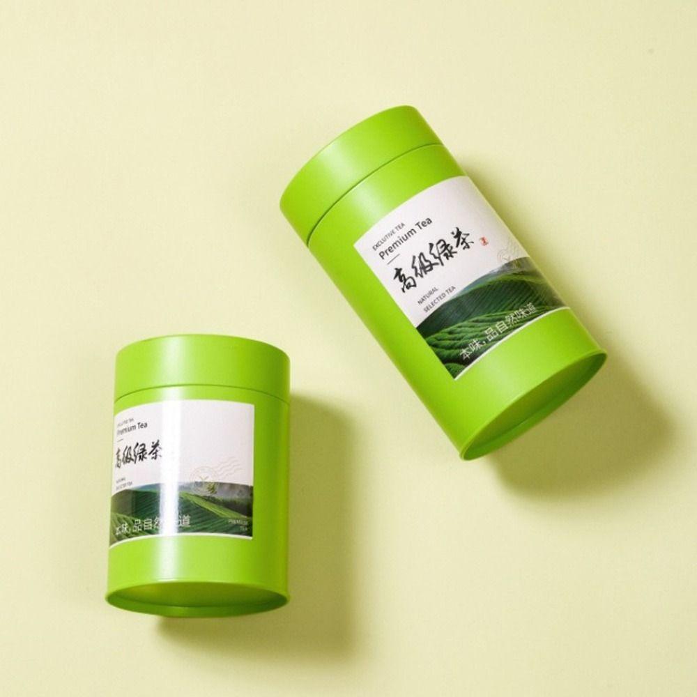 Portable Tinplate Tea Tin Large Capacity Moisture-proof Tea Jar Round Sealed Tea Can for Home&Travel