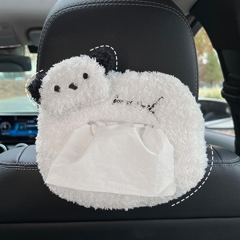Creative Cartoon Car Plush Tissue Box - Hanging or Armrest Style