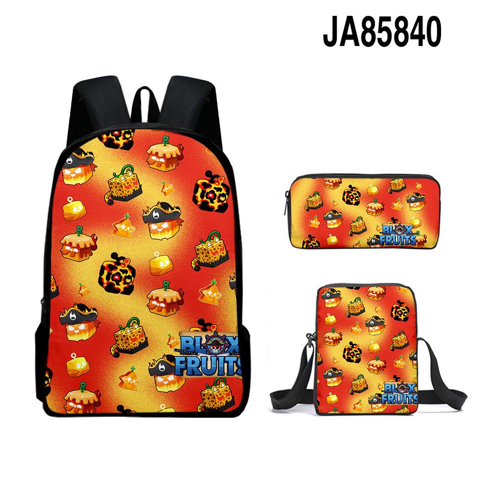 3D-Spiel Blox Fruits Schultasche Rucksack Umhängetasche Federmäppchen Rucksack Dreiteiliges Set