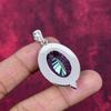 Ciondolo Topazio Mistico Arcobaleno Pietra Preziosa Gioielli, Ciondolo in Argento Sterling Massiccio 925, Gioielli Fatti a Mano Ciondolo Pietra di Nascita, Regalo Per Lui