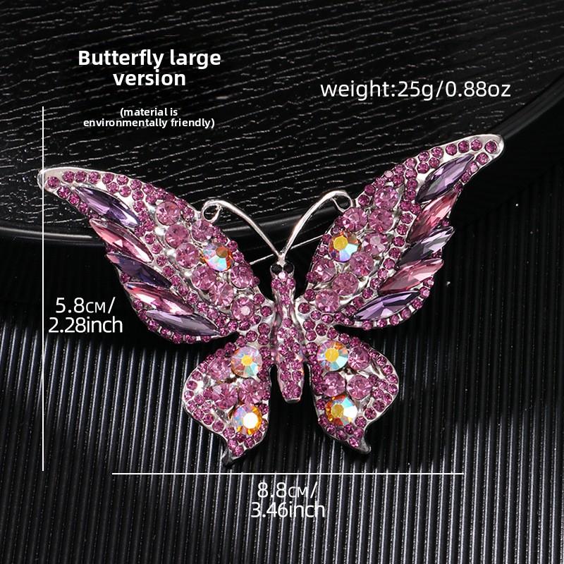 Vintage Crystal Diamond Butterfly Brooch Women's Premium Sense Animal Insect Brooch Clothing Accessories Eco-Friendly Brooch