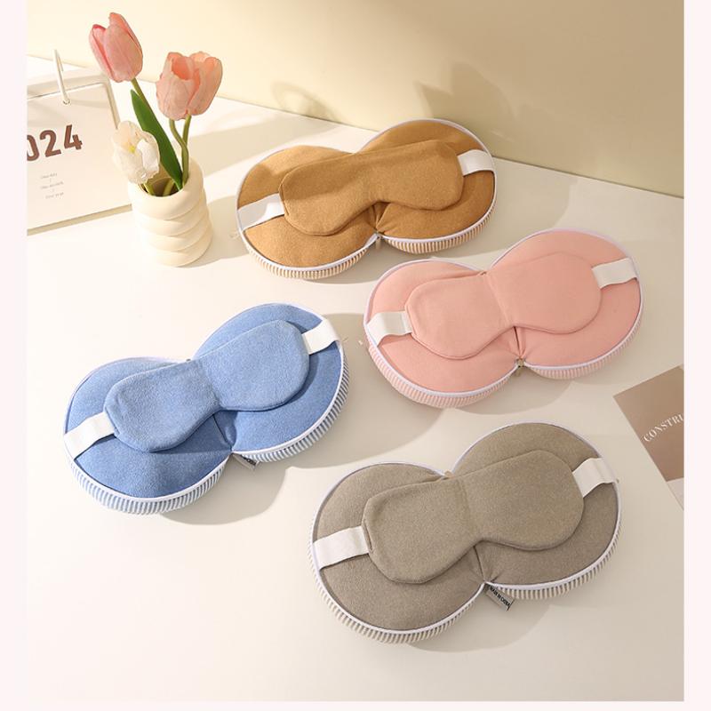 Portable 2 In 1 Neck Pillow Multifun Sleeping Mask Travel Eye Cover Flight Leg Rest Airplane Office Napping Sleeping Pillow