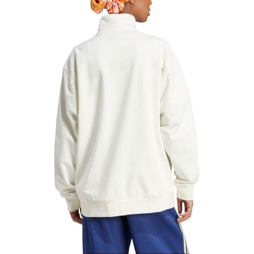 Adidas Originals Striped Logo Print Zip-Up Collar Jacket Women Jacket White IR7471