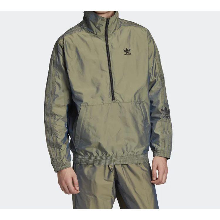 Adidas Originals Trefoil Iridescent Half-Zip Track Jacket Men Jacket Iridescent-Green GD4512