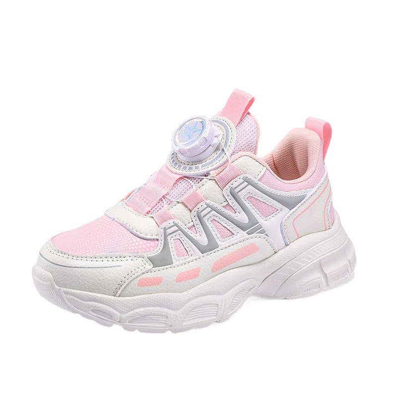 2025 Spring and Autumn Running Shoes Little White Shoes Mesh Girls New Summer Casual Hollow Girls Shoes Children