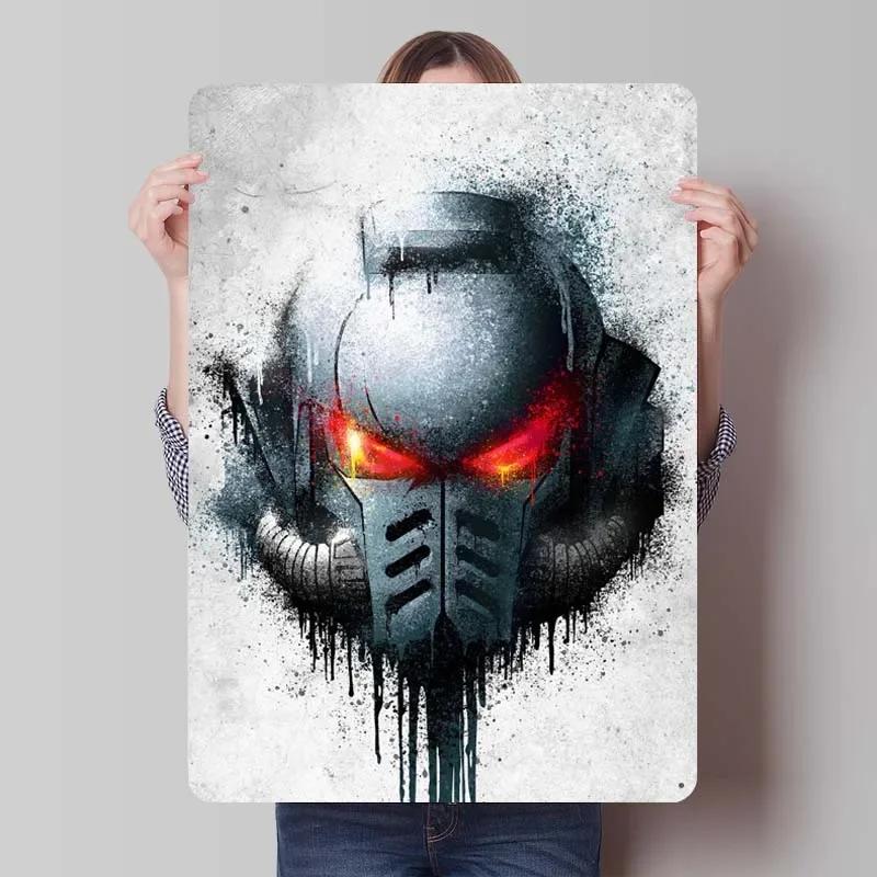 W-Warhammers Metallschild Anpassbare Spieleposter Vintage Heimdekoartikel Retro Blechschild für Gamerzimmer-Dekoration Wand