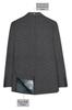 Cinerro-Tuatara Gray Wool Rich houndstooth Textured Single Breasted Blazer