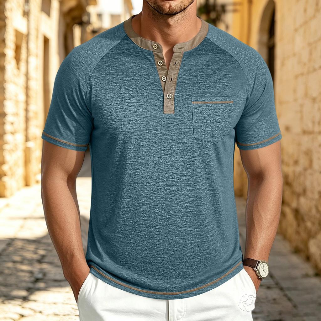 Men's Retro Casual Short Sleeve T-Shirt for Summer Everyday Wear