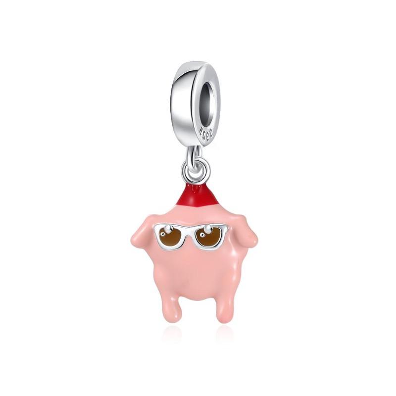 New Copper Double Color Frog Owl Bear Sparkling Claws Exquisite Charm Fit For Original Bracelet Diy Jewelry Accessories