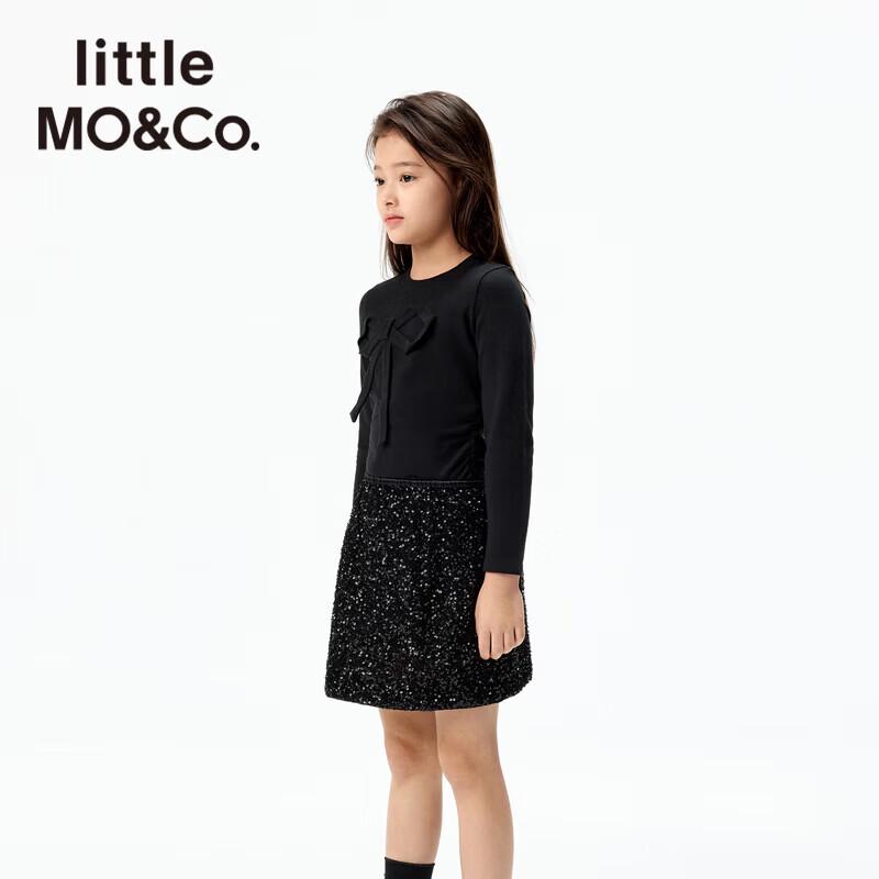 Little MO&Co. Girls' Antibacterial Long-Sleeved Bow T-shirt