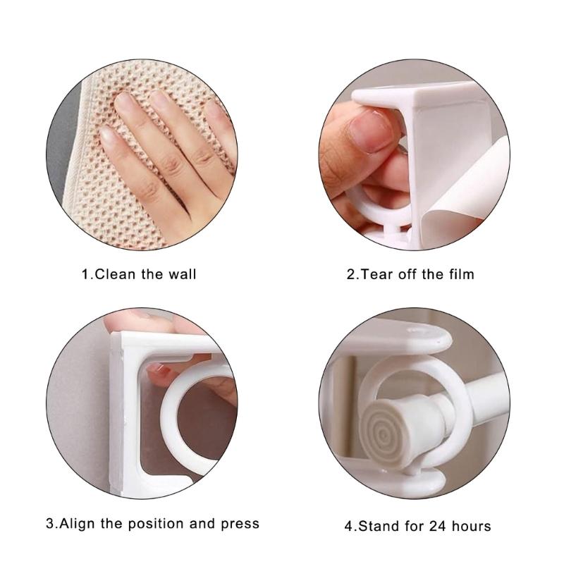 Pack Of 8 Rotatable Plastic Hooks For Hanging Towels Keys Clothes Curtain Rod Holder Space Saving Storage Rack