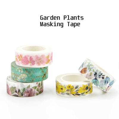 Garden Flower Paper Washi Tape Green Succulent Plant Sakura Adhesive Masking Tapes Diary Album Decoration DIY Sticker A6342