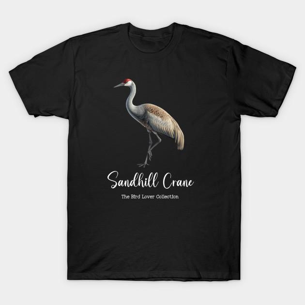 Men Black Print T-shirt Sandhill Crane - The Bird Lover Collection No-Cut Transfer Paper Print Cotton Tshirt M чёрный