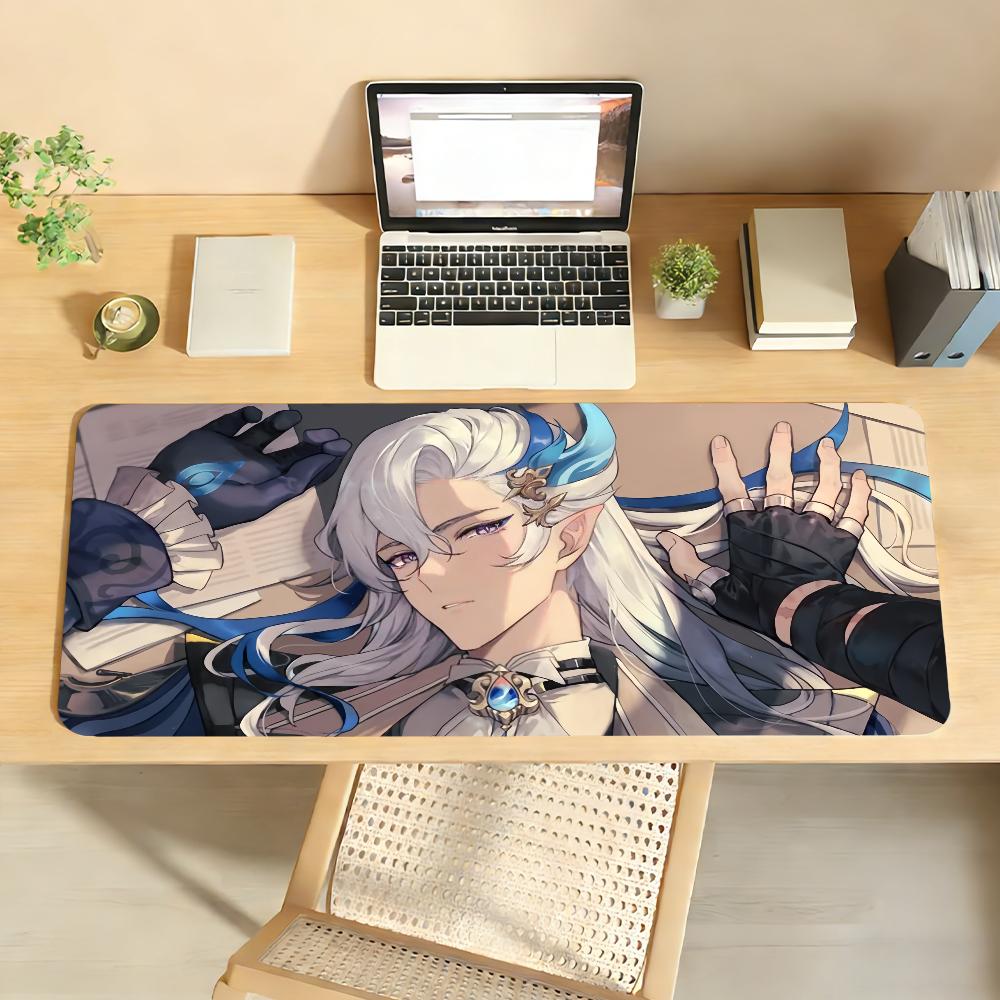 Game Genshin Impact Neuvillette Mouse Pad Non-slip Rubber Gamer Balance Computer Mat Decoracion Deskmat Laptop Office Large
