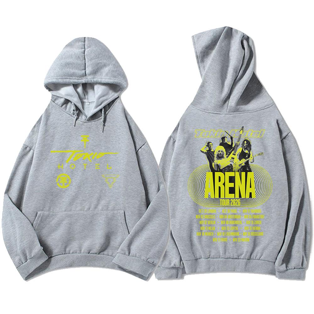 Tokio Hotel Arena Tour 2026 Bluzy Unisex Streetwear Długi Rękaw Codzienne Bluzy z Kapturem Damskie Męskie Ubrania Top z Nadrukiem Graficznym