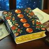 Large Leather Grimoire Journal: Moon Print Spell Book, Blank Book of Shadows