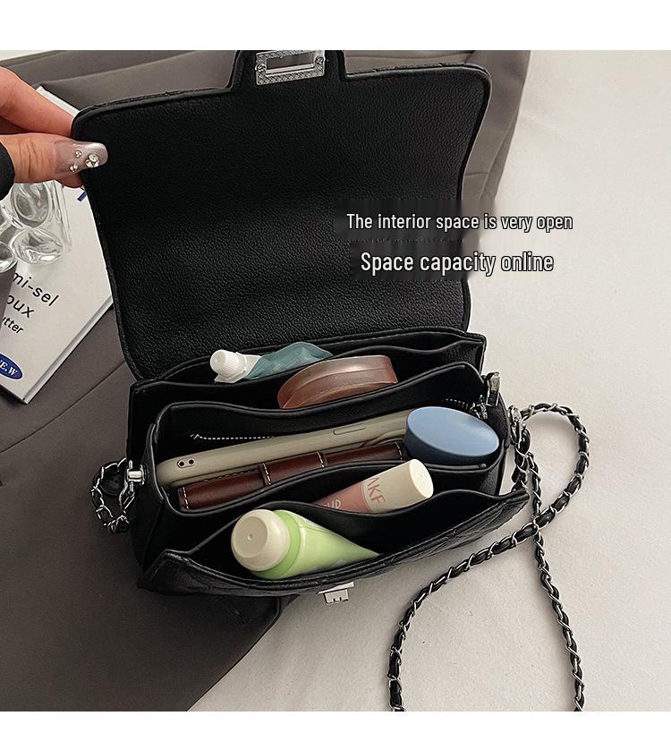 2024 Women's Fashion Diamond Pattern Chain Crossbody Bag - High-End Small Square Handbag