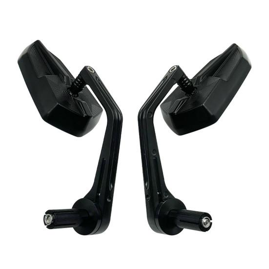 1 pár motocyklových zpětných zrcátek Odolná konstrukce Nastavitelný design Univerzální uchycení Jednoduchá instalace Zrcátka pro boční pohled na řídítka