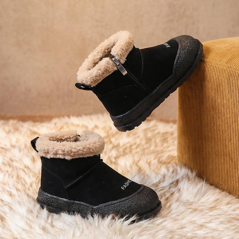 2025 Winter Baby Versatile Snow Boots: Warm Velvet-Lined, Mid-Calf Round Toe, Flat Sole