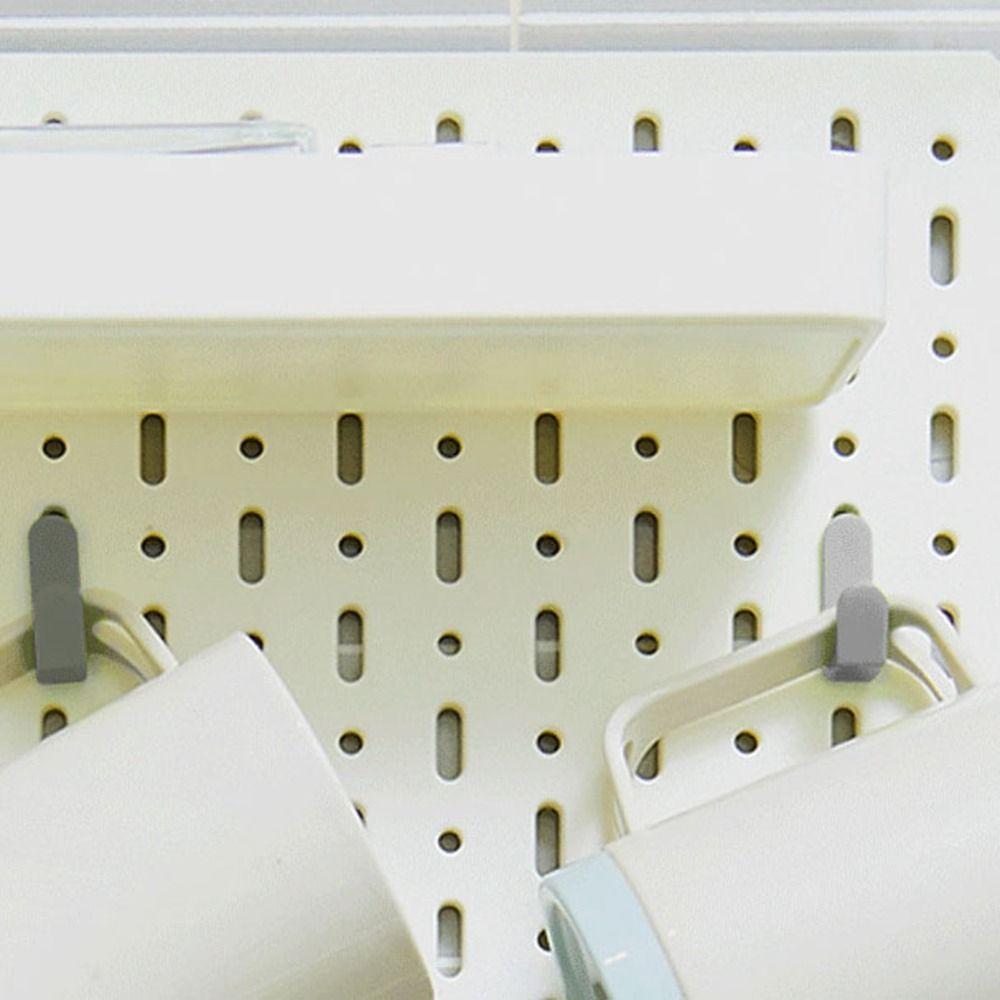 10Pcs Plastic Peg Board Hook Black/White/Grey Storage Rack Hole Board Hook  Craft Room
