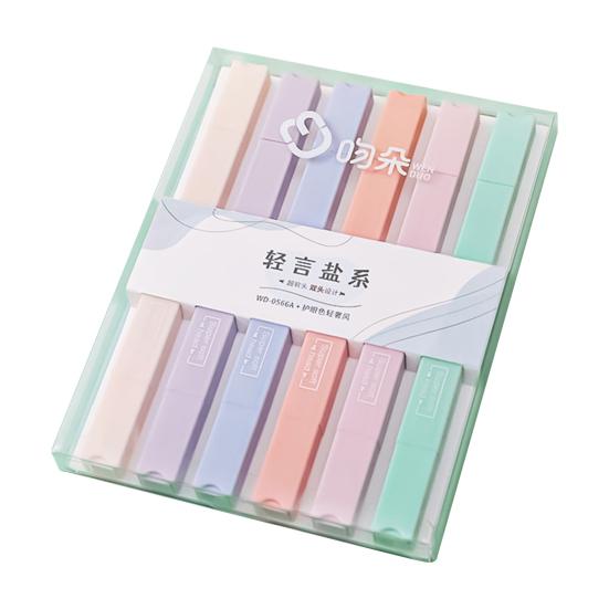 6ks zvýrazňovač pero Makaronová barva Hladké psaní Měkký hrot Estetický roztomilý dvojitý umělecký popisovač do školy