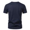Camiseta Vintage Hombre Malla Waffle Henley Verano Barato Tops Ropa Masculina Manga Corta Liso Golf Camiseta Streetwear