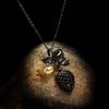 Collana a Bocciolo Bohemia Nero Oro Vintage per Donna Nobile 925 Delicata Catena Corta Choker Rubino