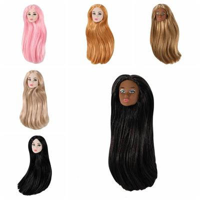 With Make-up Supermodel Doll Head Curly Hair 30cm Dolls Head Children Gift 1/6 Doll Head DIY Toys
