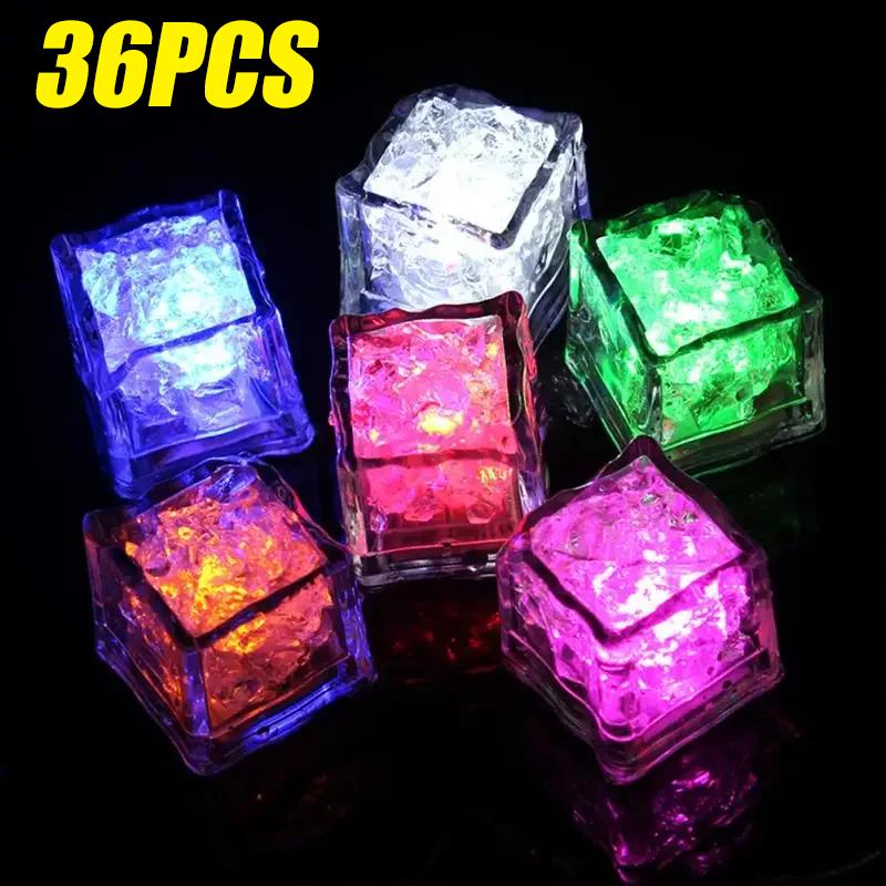Waterproof Led Ice Cube Multi Color Flashing Glow In The Dark Light Up for Bar Club Drinking Party Wine Decoration