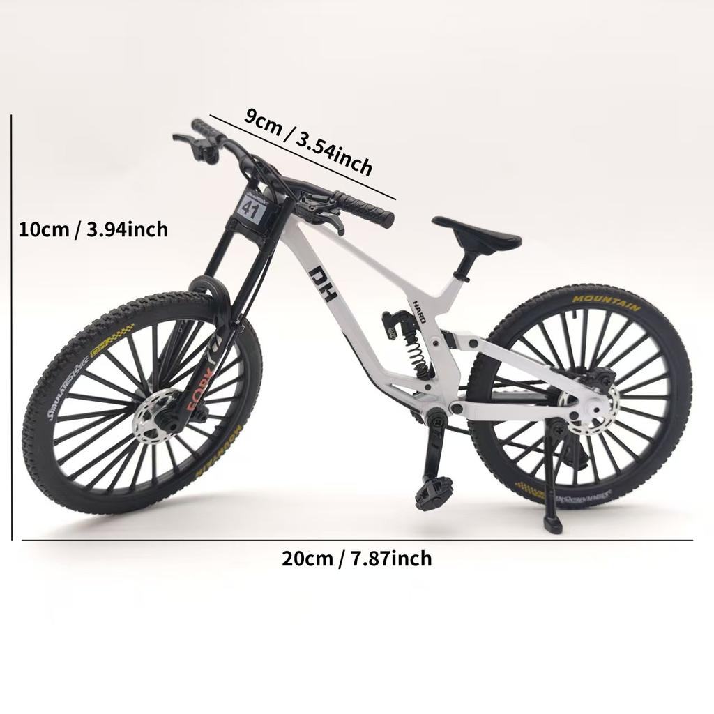 1:Model górskiego roweru ze stopu w skali 1:8, symulowany rower zjazdowy odlewany ciśnieniowo z amortyzacją, kolekcjonerska zabawka, prezent dla entuzjastów kolarstwa
