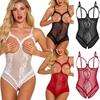 Women Sexy Lingerie Lace Backless Bodysuit Bandage Open Crotch Jumpsuit Pajamas