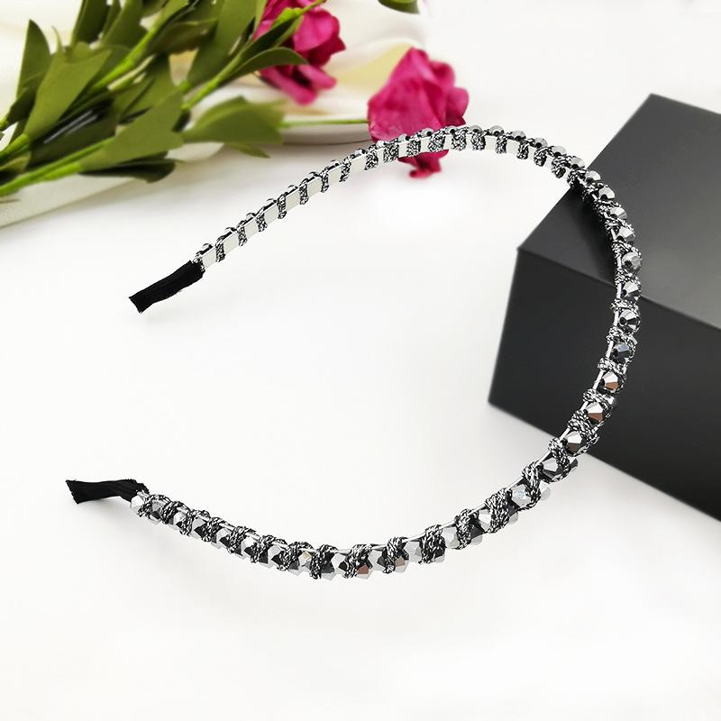 Fashion Girls Hair Accessories Crystal Hair Band Hair Hoop for Women Rhinestone Bezel Headwear Thin Headband Chic Hairbands