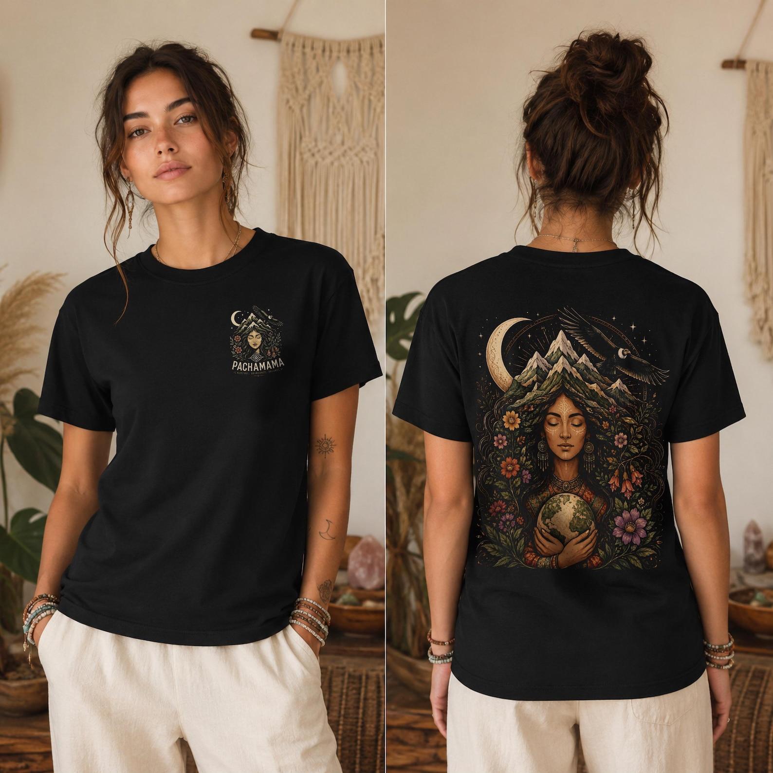 Pachamama Goddess Shirt: Earth Mother Tee | Andean Goddess T Shirt Spiritual Gift | Boho Pagan Unisex Tee | Divine feminine Top S