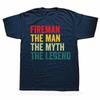 Lustiger Mann Mythos Feuerwehrmann Legende Vatertag Grafik T-Shirts Männer Baumwolle Humor Streetwear T-Shirt Kurzarm Unisex Lockere Kleidung