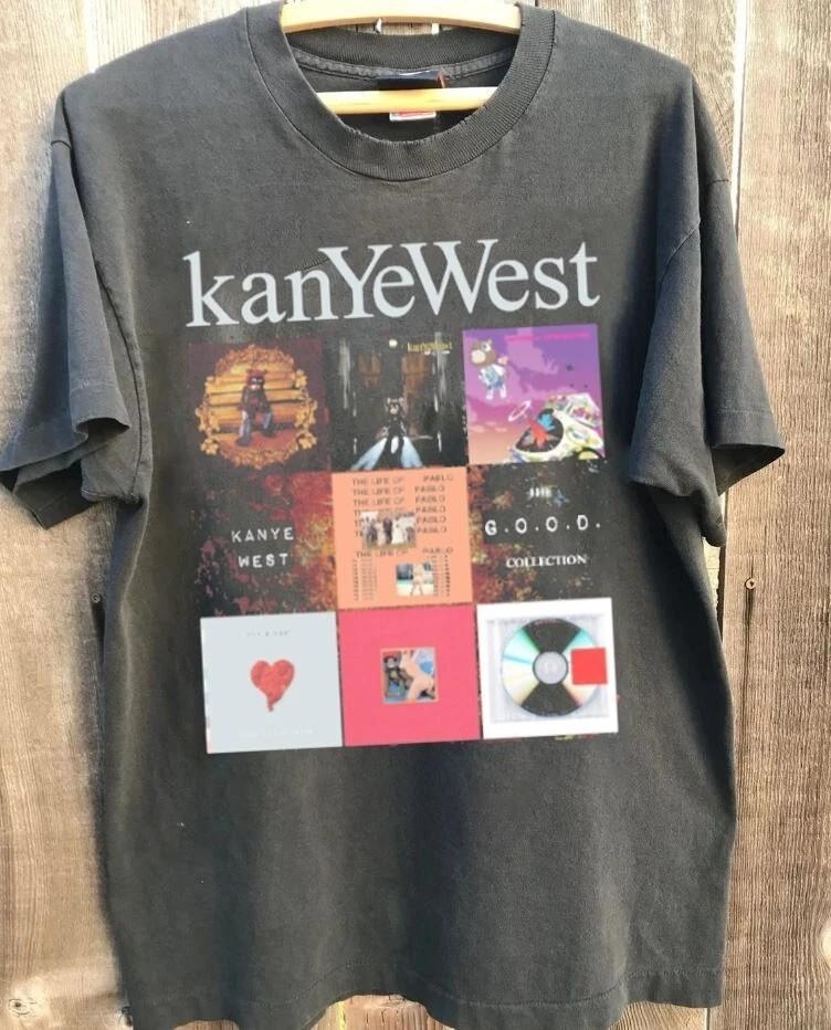 Футболка Канье Уэста, Угольная футболка с тура Канье Уэста, Унисекс, Размеры S-5XL, Унисекс футболка XXL
