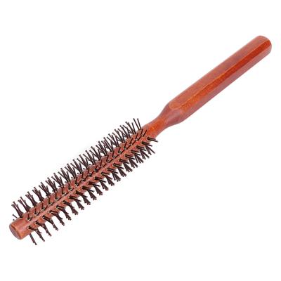 Runde Styling-Haarbürste, Lockenwickler, Haarbürste, kleine Holzbürste, Unisex, für den Heimgebrauch zum Föhnen