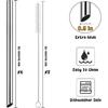 NiHome 6-Pack Stainless Steel Straws for Boba Smoothie, 0.5'' Extra Wide Reble Metal Straw, 10.5’’ Long Straight Drinking Straws for Bubble Tea